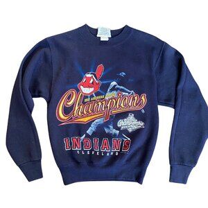 Cleveland Guardians (Indians) Crewneck Sweatshirt Vintage 1997 Youth Medium